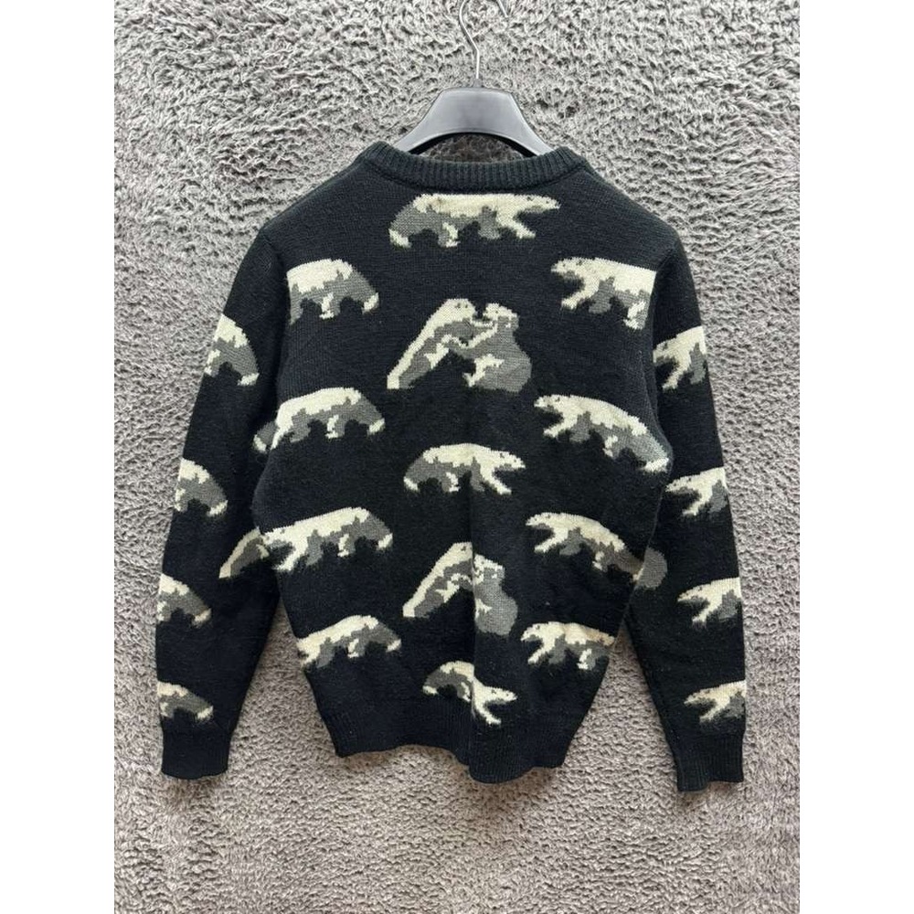 Bellfield Gulfoss Wool Blend Polar Bear Patterned Crewneck Sweater Mens Size M‎